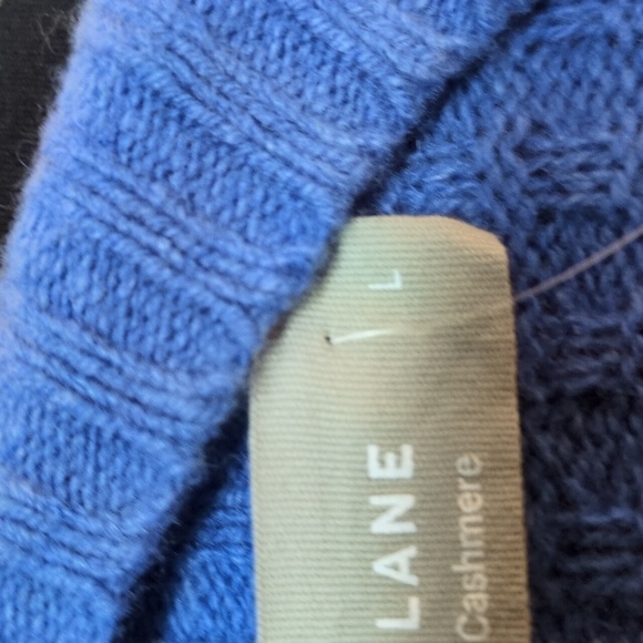 EVERLANE Belgian Waffle Pocket Pullover Sweater Recycled Cashmere Blue, Size L - Picture 11 of 11
